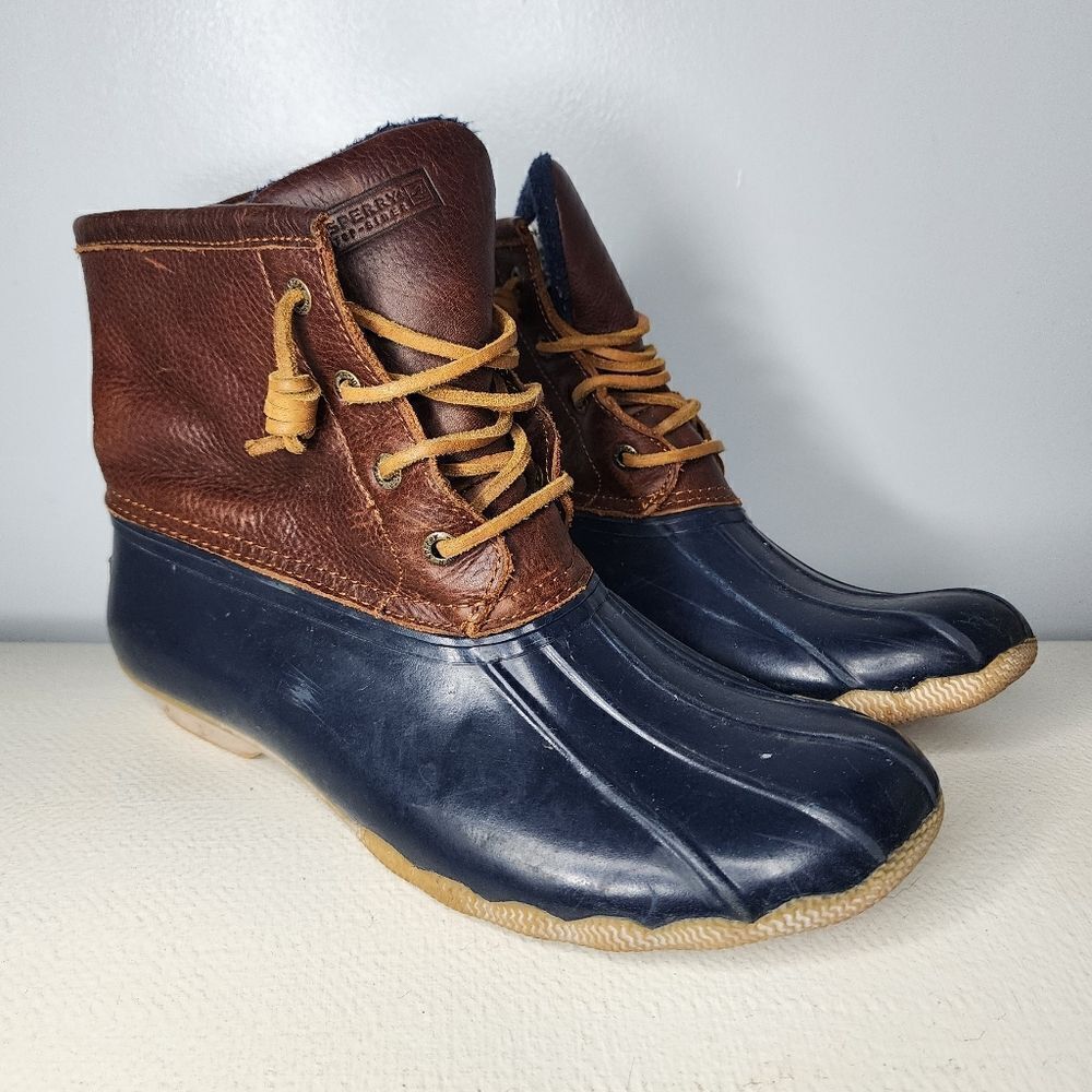Sperry Duck Boots Women’s Size 9 Blue And Brown
